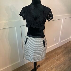 LOFT White Bubble Mini Skirt for Work